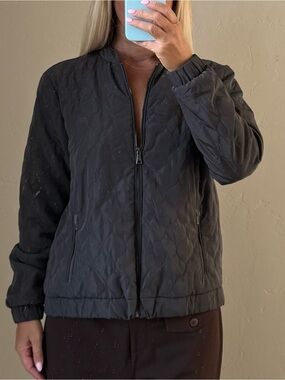 Zuda Gray Quilted Bomber Jacket